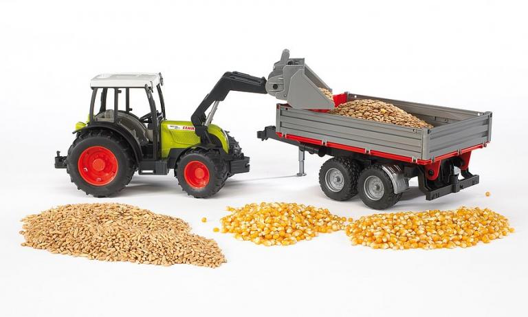 Bruder -  Claas Nectis 267 F mit Frontlader und Bordwandanhänger